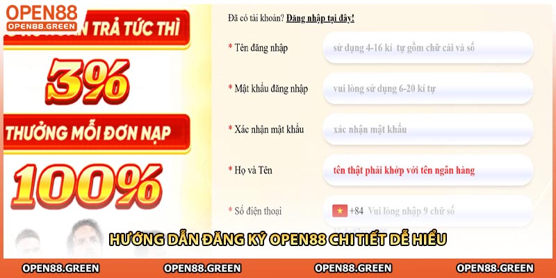 Hướng dẫn đăng ký Open88 chi tiết dễ hiểu